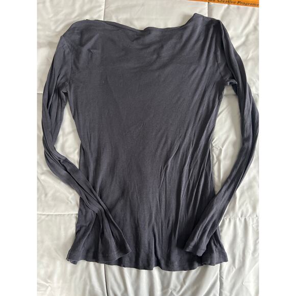 Leith Shirt Adult‎ L Gray Long Sleeve Cut Out Athletic Running Casual Womens - Picture 6 of 6